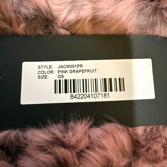 Jocelyn Rabbit Fur Hand Warming Fingerless Gloves - PINK GRAPEFRUIT - Picture 2 of 3